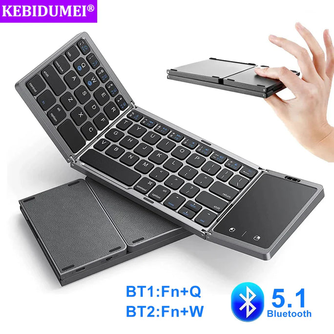 3-Folding Wireless Keyboard with Touchpad