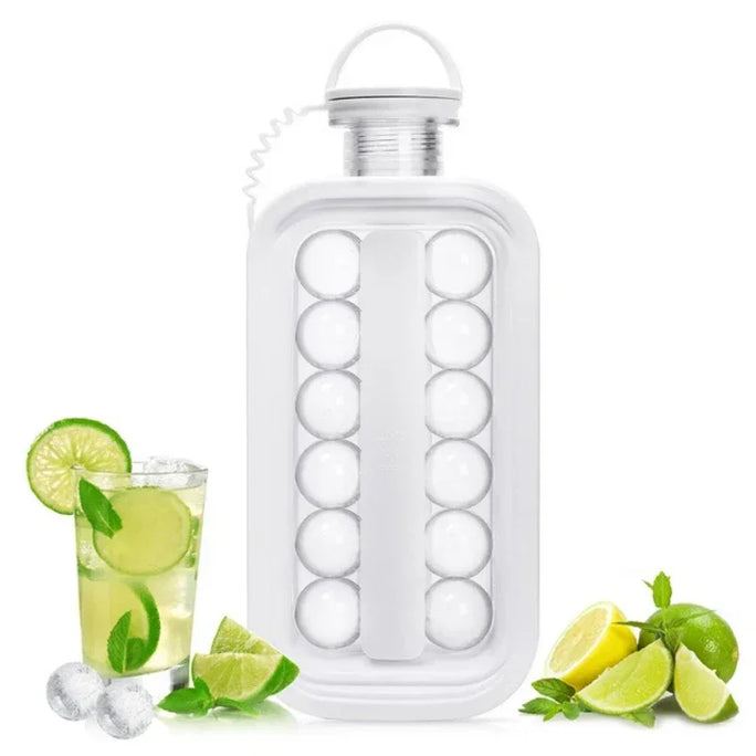 Portable 2-in-1 Bottle with Ice Tray and Popsicle Molds