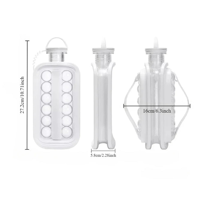 Portable 2-in-1 Bottle with Ice Tray and Popsicle Molds