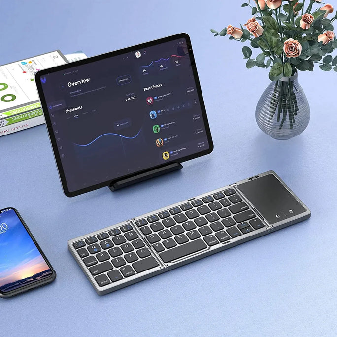 3-Folding Wireless Keyboard with Touchpad