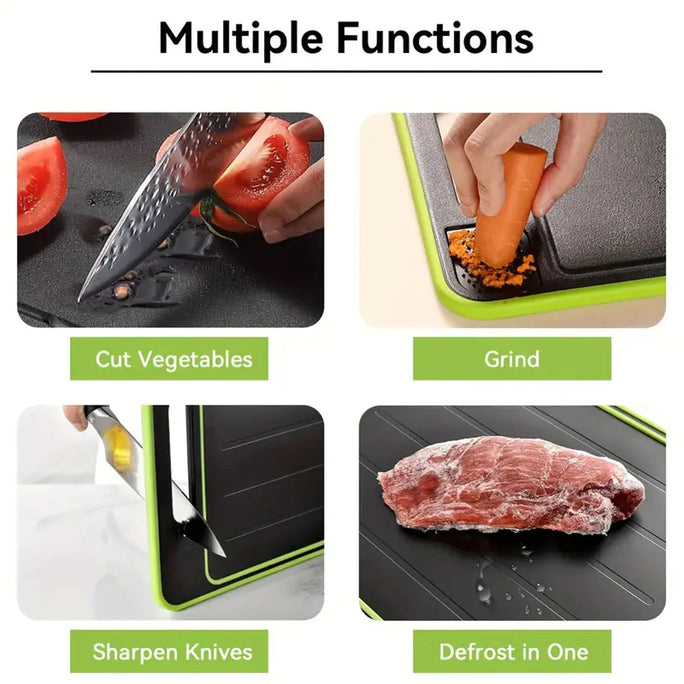 4-in-1 Multifunctional Cutting Board: Defrost, Cut, Grate, and Sharpen!