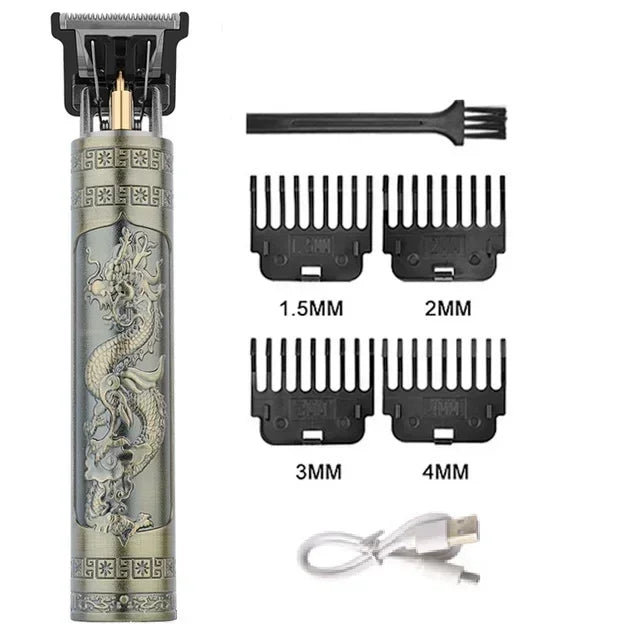 T9 Vintage Electric Hair Trimmer for Men – Rechargeable & Stylish